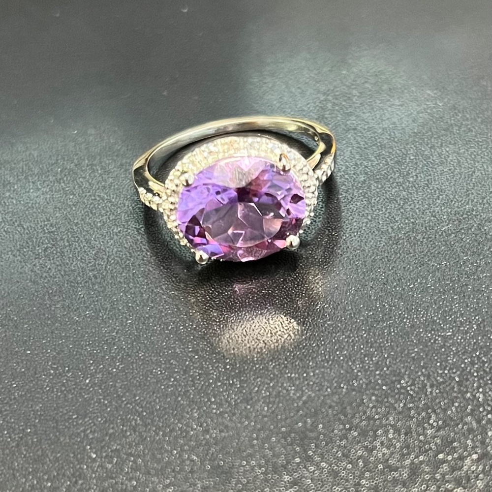 Amethyst cocktail ring 925 silver